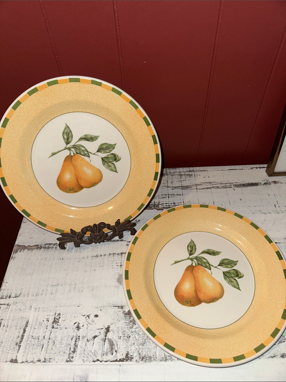 Churchill Somerset Fruit Pattern Plates. Set of 2